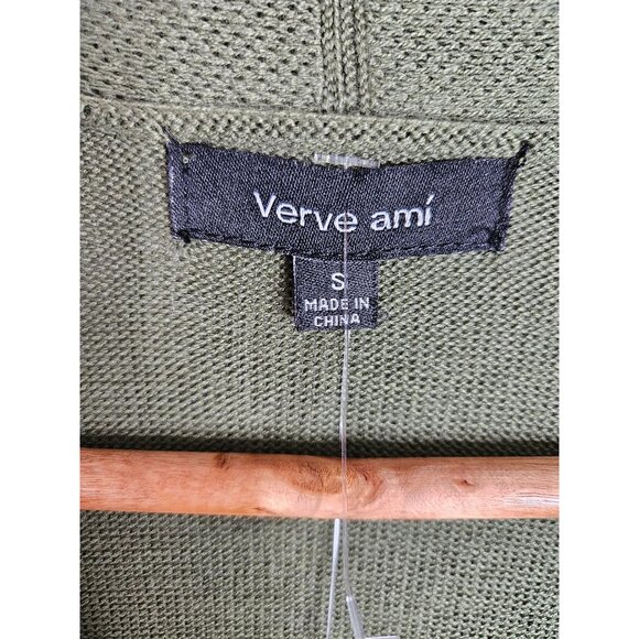 Verve Ami Open Front Cardigan Star Back Detail & Zipper Pockets Women Size S - Picture 6 of 8